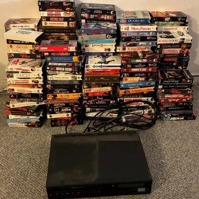 VHS Player with Large Movie Collection – Action, Comedy, Drama & More