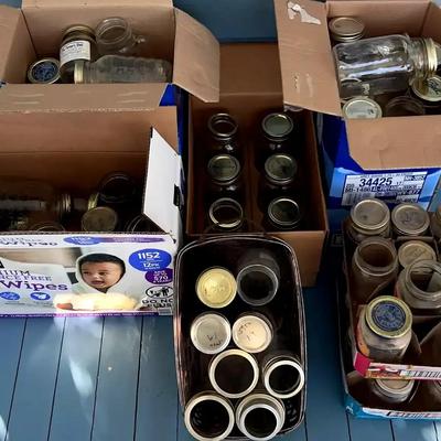 Glass Canning Jar Collection Featuring Vintage Ball & Kerr Styles