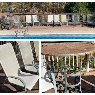 Outdoor Metal & Mesh Patio Furniture Set – 8 Pieces