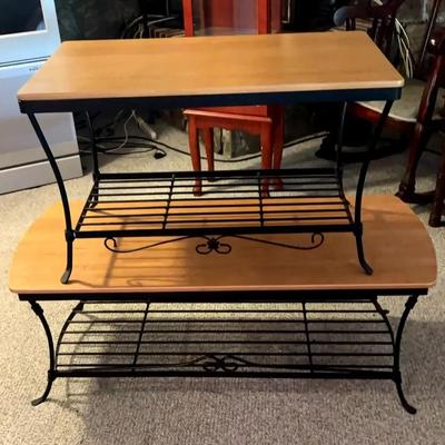 Pair of Longaberger Coffee & End Tables with Metal Frames