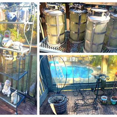 Outdoor Metal Plant Stand & Garden Decor Collection