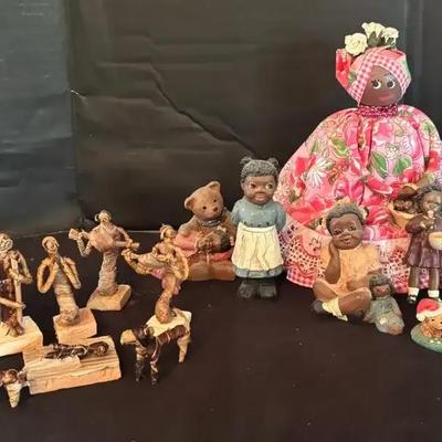 Africana Art Collection Featuring Eastern African Nativity & Hallmark Figurines
