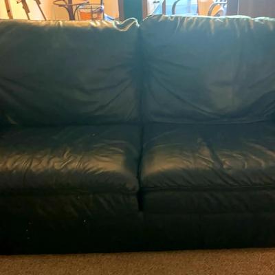 Lane Blue Leather Sofa