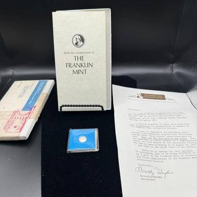 1971 Franklin Mint Apollo 14 Silver Mini Coin Containing Silver That Traveled To The Moon W/Box & Papers
Lot #: 24