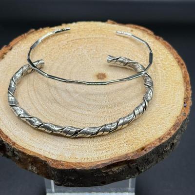 Pair 925 / Sterling Silver Open Cuff Bracelets- 19.38 Grams
Lot #: 35