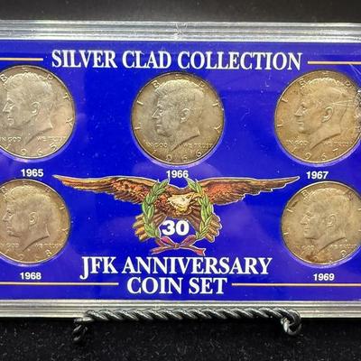 Set Of (5) 40% Silver JFK Half Dollars- 1965 Thru 1969
Lot #: 30