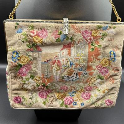 Vintage Floral Pattern Tapestry Purse W/ Marcasites On Frame & Closure
Lot #: 57