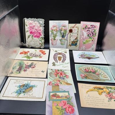 Lot Of (10) Misc Vintage Postcards- Birthday, Good Luck, Best Wishes
Lot #: 72