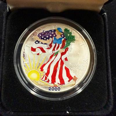 2000 Colorized American Silver Eagle 1 Oz 999 Silver Coin
Lot #: 21