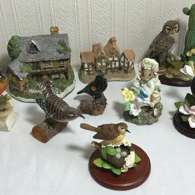 Assorted Figurine Collection – Birds, Cottages