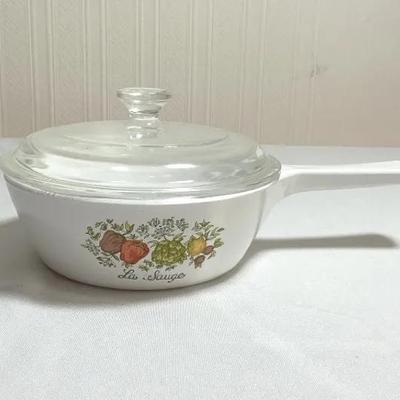 Vintage Corning Ware “La Sauge” Saucepan with Glass Lid