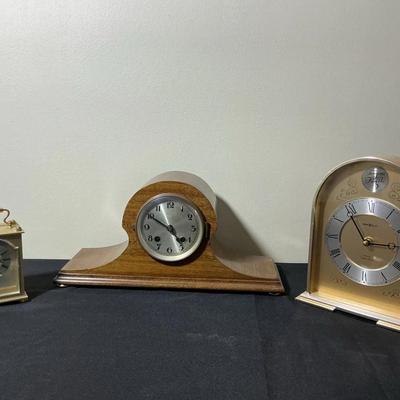 Set of 3 Vintage Mantel & Desk Clocks