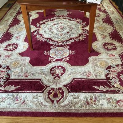 Deep Red And Cream Rug
