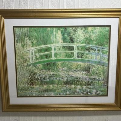 Monet Prints- Set Of 2: The Water Lily Pond And Roses 