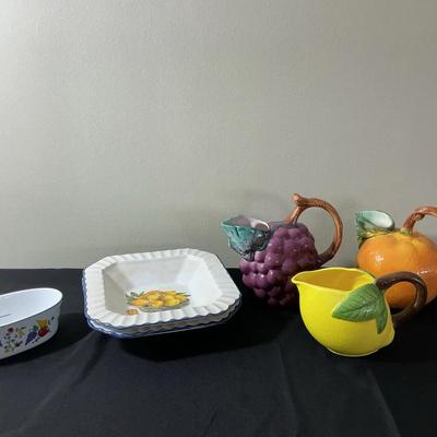 Colorful Ceramic Fruit-Themed Pitchers And More!