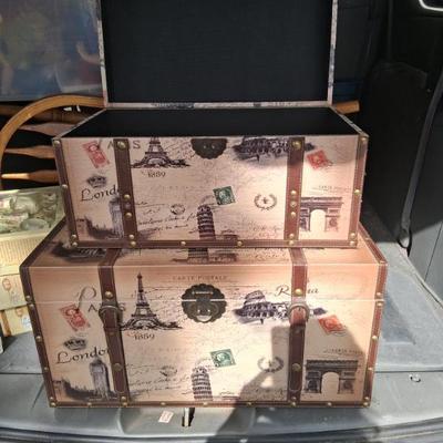 Sale Photo Thumbnail #17: 2 Paris Leather Strap Trunks. NWT