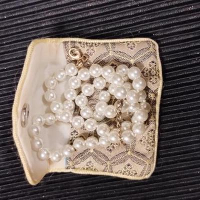 Sale Photo Thumbnail #46: White Pearls, Hand Knotted, Sterling Silver 1950s