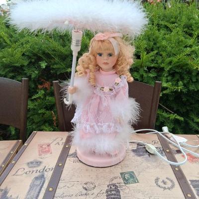 Sale Photo Thumbnail #31: Porcelain Doll Lamp, like new