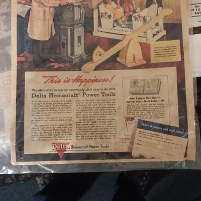 Amazing Power Tool Ad, Reverse in last Photo, WWII Photos
