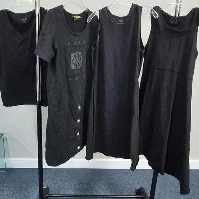 Women's Black Casual Dresses Sizes Large and XL By Patagonia Prana and Blue Cactus 