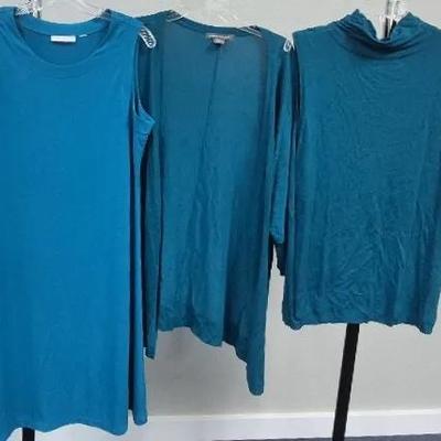 Women's Dress and Cardigan Set Sizes Large By Susan Graver and Kate & Mallory 