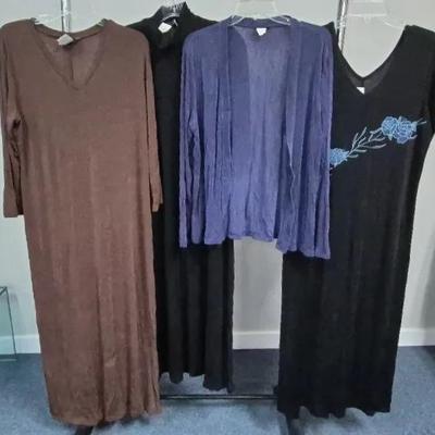 Women's Spandex Dresses Sizes Large By Carolyn Strauss Citiknits and Slinky Brand 