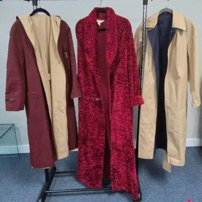 Womens Reversible Trench Coats and XLarge Robe 