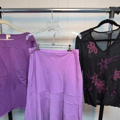(2)Blouses & Skirt By PureJill, Dialogue QVC & Karen Kane, Sizes Med - XL