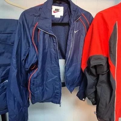Nike Blue W/orange Windbreaker & Pants & Windbreaker & Nike Orange/black Windbreaker Jacket Orange