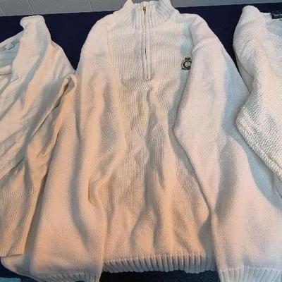 (3) White Sweaters Size M-L (Boston Proper, Ralph Lauren. Diane Von  Funterberg)