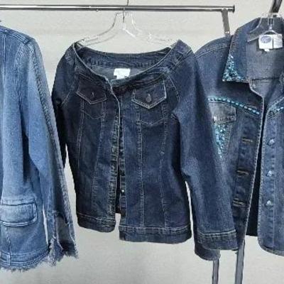 Women's Denim Jackets By Diane Gilman and Soft Surroundings Sizes Medium and Large 