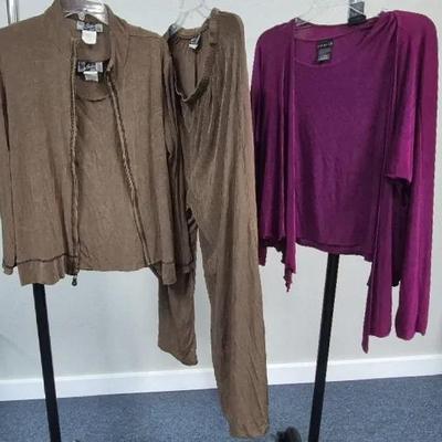 Women's Stretch Pants Sets Size Large By Slinky Brand and Citiknits