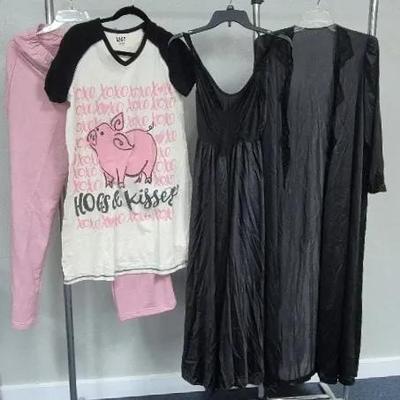 Women's Night Gown with Robe and Cotton Sleep Shirt Masks