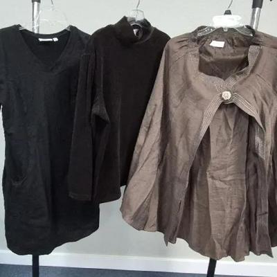 Women's Dress Skirt and Turtle Neck Sizes Medium By D& Co.and Soft Surroundings 