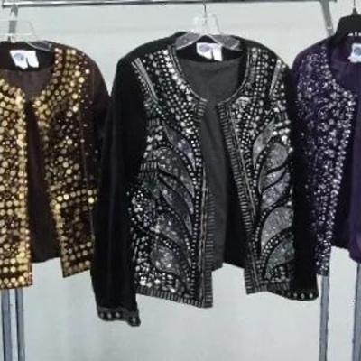Fancy Women's Evening Jackets By Diane Gilman Sizes Medium 