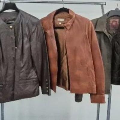 Women's Leather Jackets Sizes Medium & 12 By The Territory Ahead and Spiegel