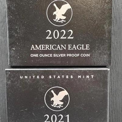 2021 Uncirculated And 2022 Proof Silver Eagles 