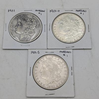 1901 P, O, & S Morgan Dollars