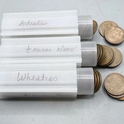 Three Rolls Of Wheat Pennies 