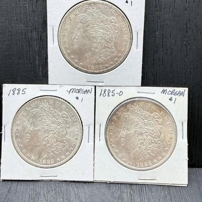 1885 P, O, & S Morgan Dollars 