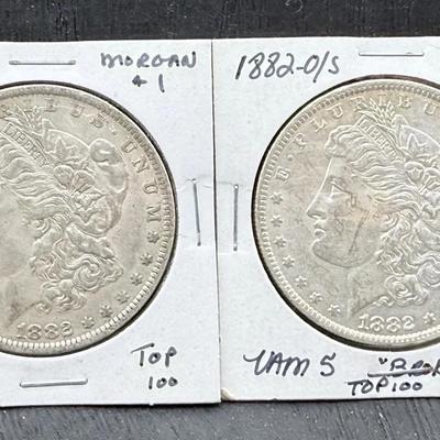 Two 1882 O/S Morgan Dollars… VAM 3 And VAM 5