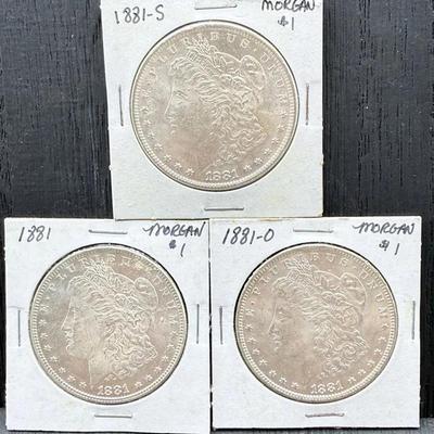 1881 P, O, & S Morgan Dollars 