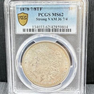 1879 O/O Morgan Dollar ANACS AU58 VAM-4