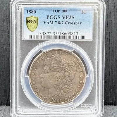 1880 Morgan Dollar PCGS VF35 VAM7