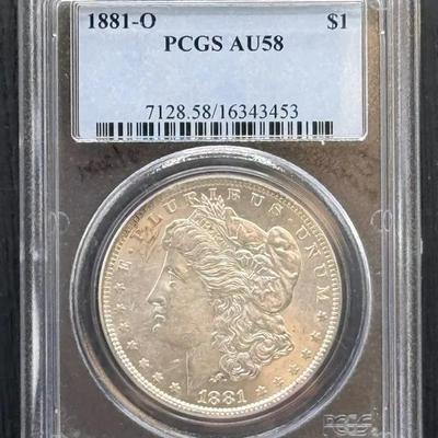 1881-O Morgan Dollar PCGS AU58