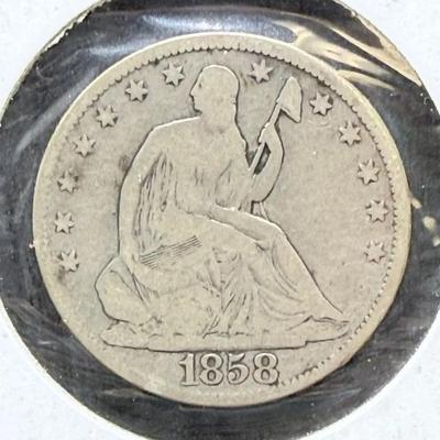 1858 Seated Liberty Half Dollar 