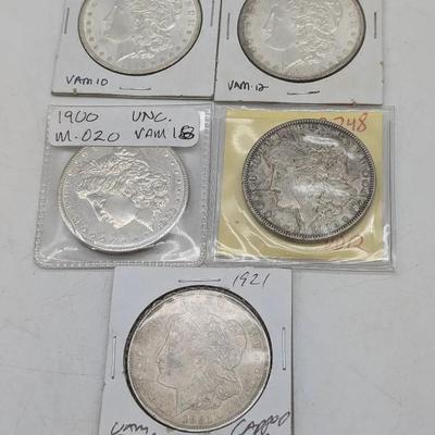 5 Different Morgan Dollar VAM Varieties