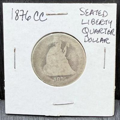 1876-CC Seated Liberty Quarter