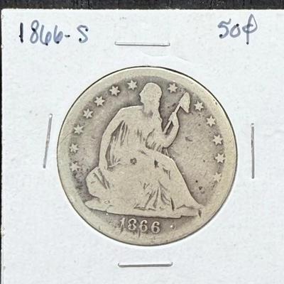 1866-S Seated Liberty Half Dollar 