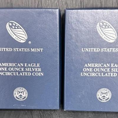 2018 And 2019 Uncirculated Silver Eagles 